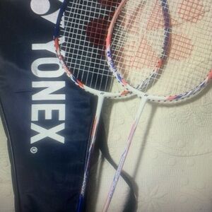 Yonex Red and White Badminton Racket Set